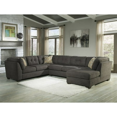 Ashley Furniture Delta City 3 Piece Left Facing Sectional In Steel