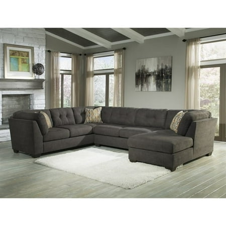 Ashley Furniture Delta City 3 Piece Left Facing Sectional In Steel