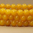 thumbnail image 4 of Natural Yellow Agate Gemstone 8mm Round Beads Stretch Bracelet 7" Unisex, 4 of 5
