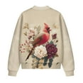thumbnail image 5 of DISNIMO Northern Cardinal Printed Jackets for Women Floral Printed Sweatshirts Zip Up Outwear V Neck Jackets with Pockets, S, 5 of 7