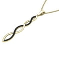 thumbnail image 3 of Dazzlingrock Collection Round Black Diamond Swirl Infinity Pendant for Women with 18 Inch Gold Chain (0.20 ctw, Color Black, Clarity Opaque) in 10K Yellow Gold, 3 of 6
