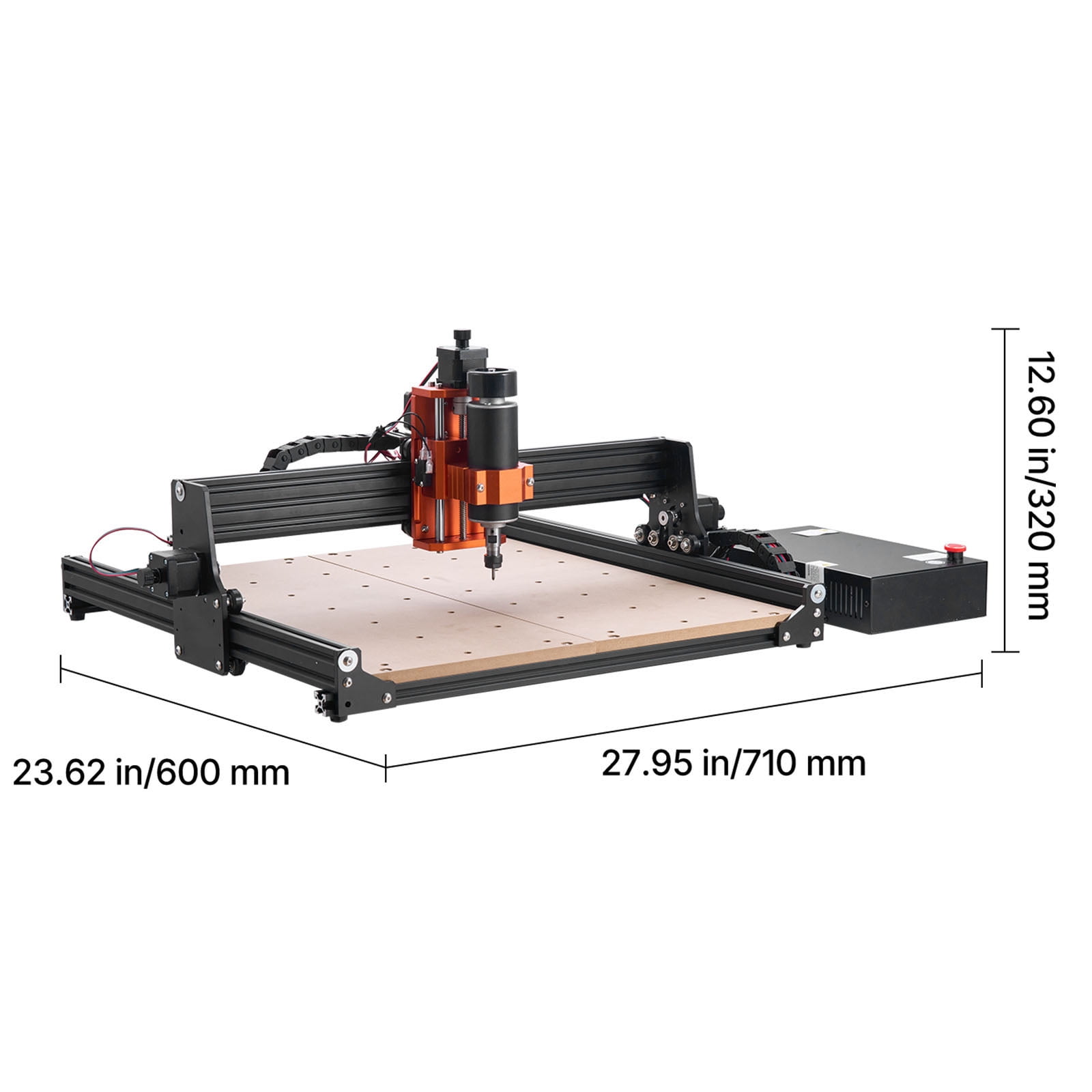 KFFKFF CNC Router Machine, 300W Spindle, 3-Axis Engraving and