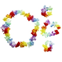 LanSuare Hawaiian Flower Necklace, Leis for Luau Party, Colorful Hawaii Leis Bulk for Dance Decor Birthday Summer Beach Pool Party