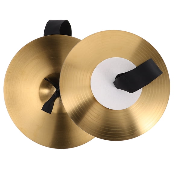 BRIGHTFUFU Platillos de mano de Metal para actuaciones escolares, platillos de sonido claro para ensayos de banda y conciertos, platillos de mano pequeños, 1 par