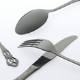 thumbnail image 3 of REGALWOVEN 24 Piece Silverware Set, Stainless Steel Floral Flatware Set for 6, Modern Cutlery Set Black 24, 3 of 6