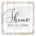 thumbnail image 2 of Crafted Creations Beige and White 'Shine' Hanukkah Canvas Wall Art Decor 12" x 12", 2 of 3