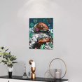 thumbnail image 2 of Space Wall Art Banksy Astronaut Pictures Wall Decor Street Graffiti Painting Art Funny Pop Prints Abstract Colorful Spaceman Framed Artwork for Bedroom Living Room Office Ready to Hang 12"x16", 2 of 6