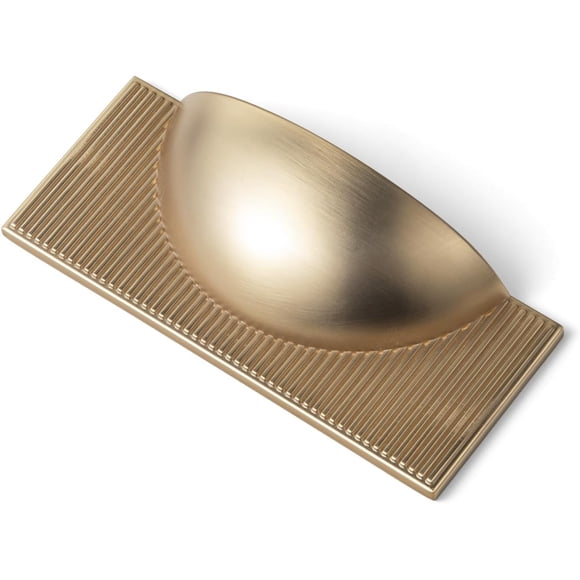 Champagne Bronze Zinc Alloy Cabinet Drawer Pull - 2.5''(64mm) Hole Center Striped Decorations Cabinet Handle Hardware for Bedroom, Kitchen, 6 Pack