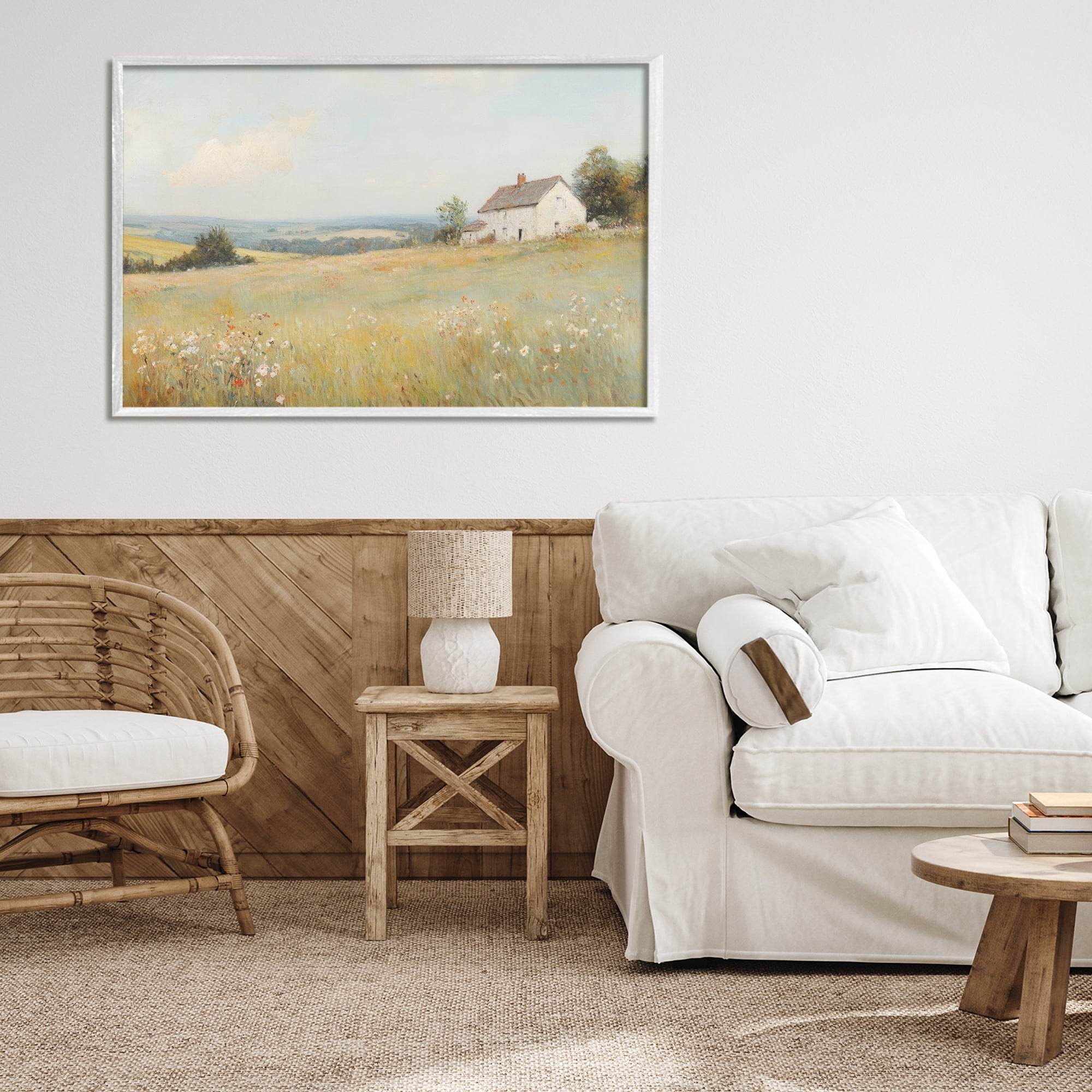 Stupell Industries Little House In The Prairie White Framed Giclee Art, design by Petal Prints Design