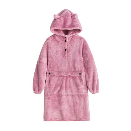 

warm pajamas for women Pajamas Women s Autumn And Winter Flannel Nightgown Padded Home Clothes Pullover Lovers Home Clothes Can Be Pink M