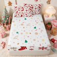 thumbnail image 4 of Manfei Stocking Holiday Full Comforter Set with Fitted Sheet and 2 Pillowcases, Olive Cream, 4 of 7