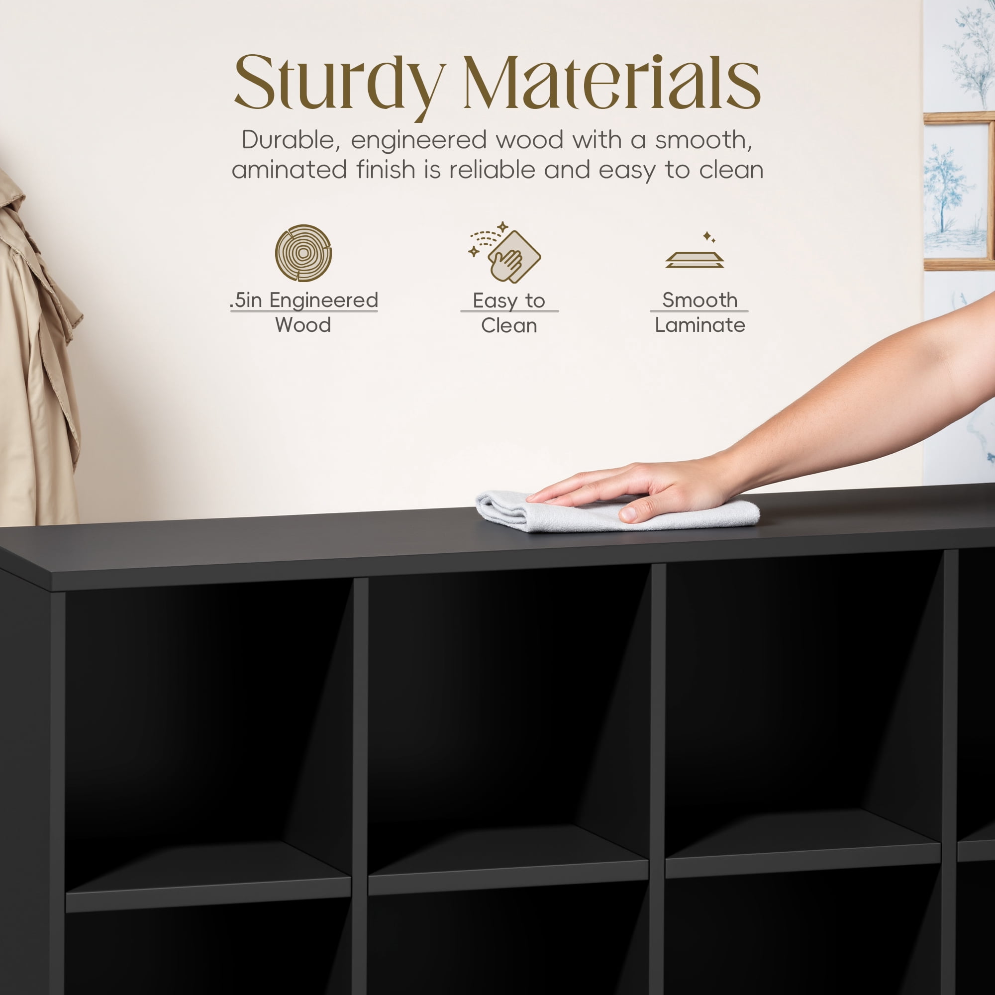 Homall Footless 8-Cube Standing Bookshelf,Suitable for Living rooms, Offices,and Study Rooms,Black