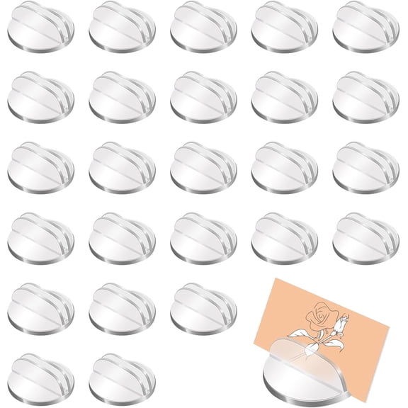 50 Pcs Card Stands, Transparent Plastic Holders for Business Cards, Labels
