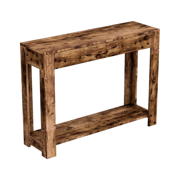 Safdie & Co Contemporary Modern Reclaimed Wood Console Table, Brown