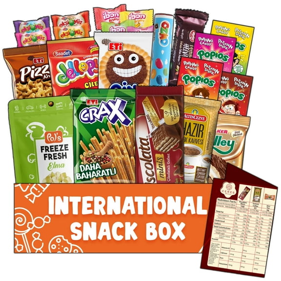 Ceres Turkish Snack Box Variety Pack, 12 Snacks, Sweet & Sour Candies, Perfect Family Gift for Kids