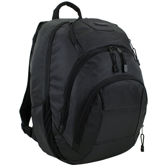 FUEL Tech Backpack With Sporty Edge for Work, College, Commute or Travel (One Size, Dotted Black)