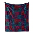 thumbnail image 1 of Abstract Soft Flannel Fleece Throw Blanket, Trippy Patchwork Modern Wavy Sketchy Lines Vivid Color Stripes Pattern, Cozy Plush for Indoor and Outdoor Use, 70" x 90", Multicolor, by Ambesonne, 1 of 6