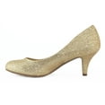 thumbnail image 3 of City Classified Comfort Women Classic Heel Pumps Closed Round Toe CARLOS Gold Glitter 10, 3 of 3