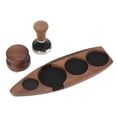 thumbnail image 5 of Boat Shaped Coffee Tamper Rack3pcs Coffee Tamper Holder Coffee Tamper Holder Walnut Wood Coffee Distributor Holder Proven Performance, 5 of 5