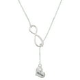 thumbnail image 1 of Delight Jewelry Silvertone Small ''Mother'' Heart with Clear Crystal Silver tone Elegant Infinity Lariat Necklace, 1 of 4