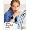 thumbnail image 2 of Wearlizer Metal Bracelet Compatible with Samsung Galaxy Watch 7/6/5/4, Enamel Stainless Steel Strap Women for Galaxy Watch FE/5 Pro/6 Classic/4 Classic/3/Active 2/Active, 20mm, 2 of 5
