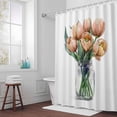 thumbnail image 5 of Watercolor Tulip Fabric Shower Curtain Yellow Flowers Leaf Washable Shower Curtains for Bathroom, Waterproof Bath Curtain with Hooks Home Decor 36x72in, 5 of 8