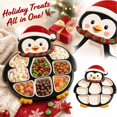 thumbnail image 5 of Wooden Christmas Penguin Platter Boards Holiday Tray Serving Dish Wood Decorative Christmas Cookie Plate Hostess Gifts Ideas Festive Veggie Snack Trays Xmas Decor Food Cheese Board, 5 of 6