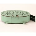 thumbnail image 4 of Woven Paths 6.5" x 2" x 6.25" Antique Style Pewter Mantel Clock in Distressed Aqua, 4 of 8