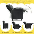 thumbnail image 5 of AVAWING Double Kids Recliner Chair, PU Leather Child Loveseat, Indoor Lounge Sofa Chair, Black, 5 of 8