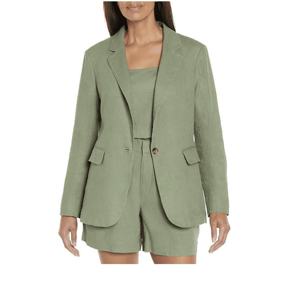 Express Women's Linen Blazer Small Green