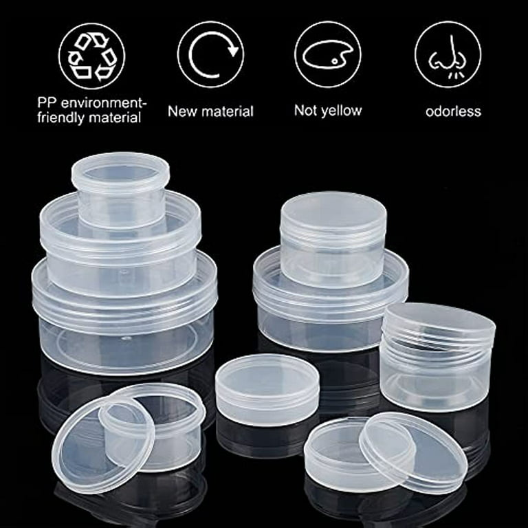 PP Clear Round Boxes Plastic Jewelry Bead Pill Storage Cute Small