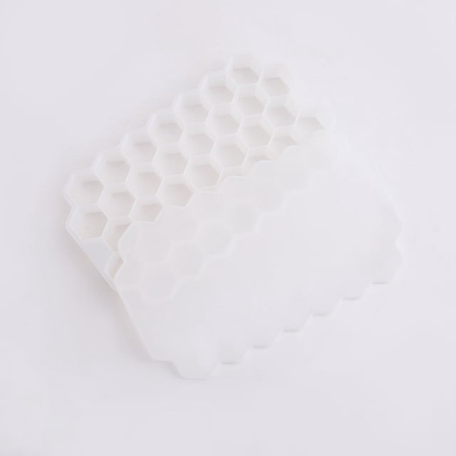 Molde de silicona for bandeja de cubitos de hielo en forma de panal, máquina for hacer hielo de grado alimenticio de 37 rejillas, Juego de 2