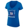 thumbnail image 2 of Women's G-III 4Her by Carl Banks  Royal New York Giants Super-Slim Fit Lightweight Collage Team V-Neck T-Shirt, 2 of 3