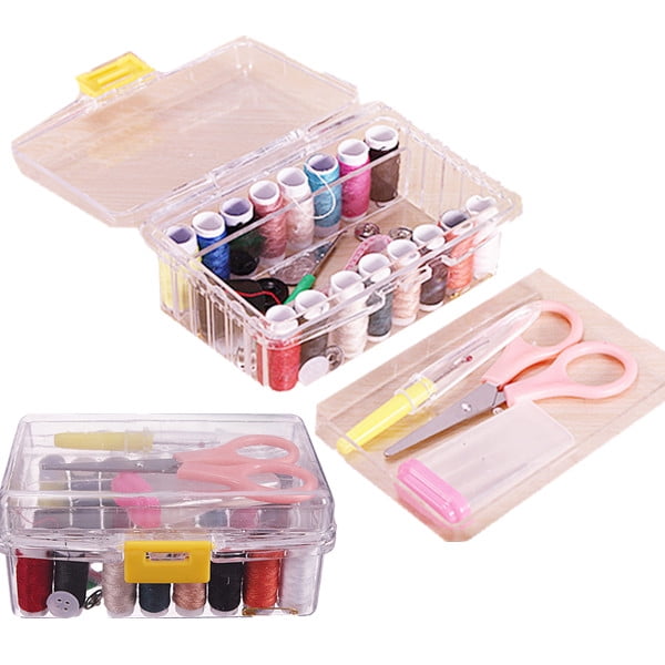 Sewing Kit Tape Measure Scissor Thimble Storage Box Small Accessories Sewing Box 