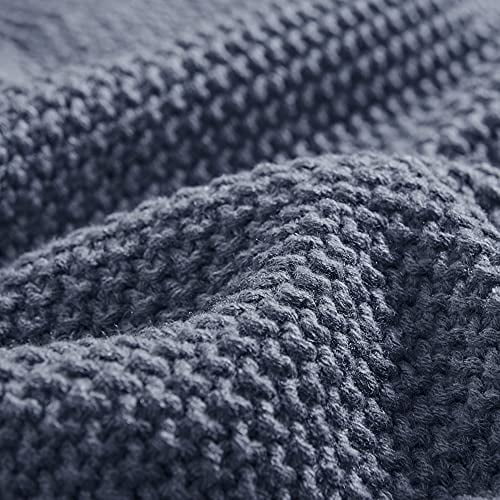INK IVY Bree Knit Throw Blanket for Bed Sofa and Couch Lightweight Breathable Soft Cozy Summer Blanket Throw 50 in x 60 in Indigo Walmart