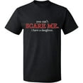 thumbnail image 2 of OXI T-Shirt - You Can't Scare Me, Basic Casual T-Shirt for Men's and Women Fleece T-Shirt Short Sleeve - Dark Heather 3X-Large, 2 of 3