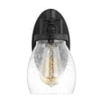 thumbnail image 4 of Generation Lighting Belton 5.375 in. 1-Light Midnight Black Transitional Industrial Wall Sconce Bathroom Light with Clear Seeded Glass Shade, 4 of 6