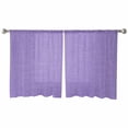 thumbnail image 2 of Lavender Burlap Texture Semi Sheer Curtains 45 Inch Length 2 Panels Set, Farmhouse Vintage Lavender Sheer Kitchen Curtain Privacy Voile Window Curtain for Living Room Bedroom Rod Pocket Drapes, 2 of 7