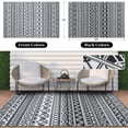thumbnail image 3 of Smiry Outdoor Rugs 5x8, Waterproof Plastic Straw Geometric Indoor Outdoor Mat for Patio, RV Camping, Deck,Porch, Black and White, 3 of 8
