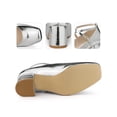 thumbnail image 2 of BLISSFUL STEP Square Toe Crisscross Strap Block Heel Pumps for Women, 2 of 5