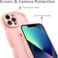 thumbnail image 3 of for iPhone 13 Pro Max Case 6.7 Inch Curly Wave Frame Phone Case Cute Design Color Aesthetic Phone Case Soft TPU Shockproof Protective Bumper Case Cover for Girls, Pink, 3 of 7