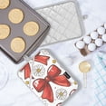 thumbnail image 5 of Pot Holders Set of 2 Heat Resistant 338℉ Kitchen Oven Gloves Potholder Cooking Baking Microwave Mitts Red Cherry Bow Flower, 5 of 7