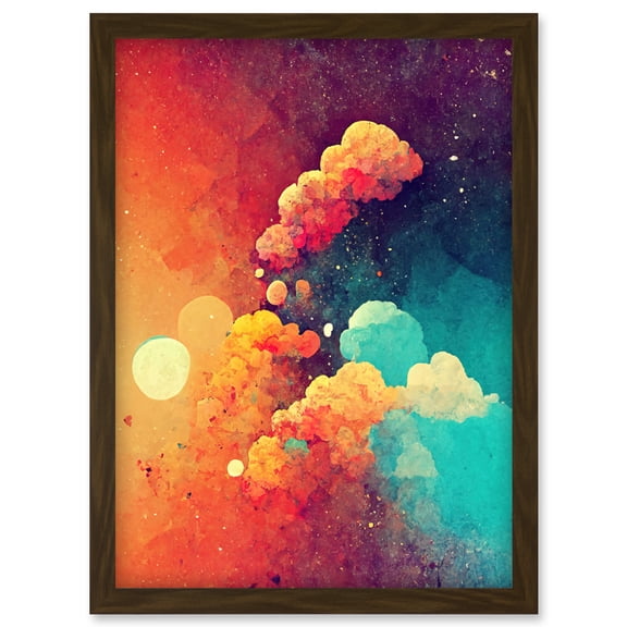Cloud Of Dreams Colourful Fantasy Sky Artwork Framed Wall Art Print A4