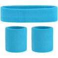 thumbnail image 1 of Muñequera deportiva para hombres o mujeres Muñequera de algodón suave Muñequera deportiva Muñequera absorbente de sudor, azul claro, 1 of 5