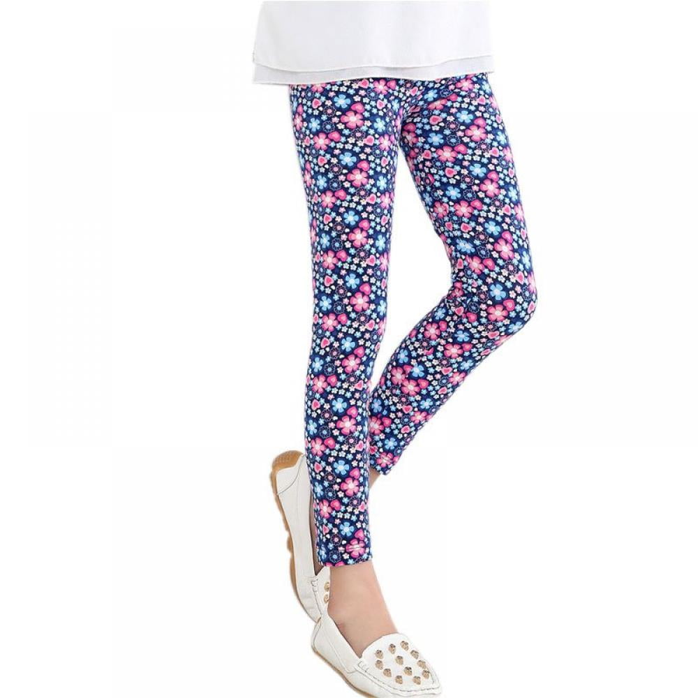 Girls Toddler Stretchy Lace Ankle Length Flower Print Leggings 3 Sizes 5 Colors 