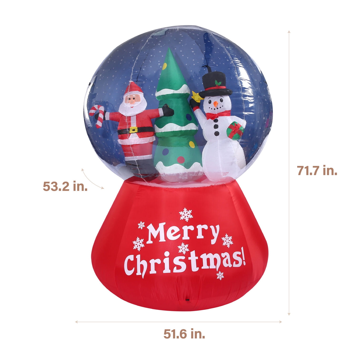 Fraser Hill Farm 6-ft. Tall Prelit Santa and Snowman Snow Globe Inflatable, FHFSNWGLOBE062-L