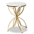 thumbnail image 1 of Baxton Studio Table d'Appoint Jaclyn en Métal Finition Or avec Plateau en Marbre, 1 of 8