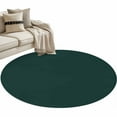 thumbnail image 2 of Pure Dark Green Round Area Rug 3.3 FT, Non Slip Small Entryway Kitchen Mat, Simple Solid Color Washable Soft Circular Rug Non-Shedding Door Mat for Bathroom Playroom Kids Room, 2 of 9