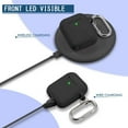 thumbnail image 2 of AirPods Case Cover , Soft Silicone Protective Cover with Keychain for Women Men Compatible with Apple AirPods 2nd 1st Generation Charging Case, Front LED Visible-Black, 2 of 5