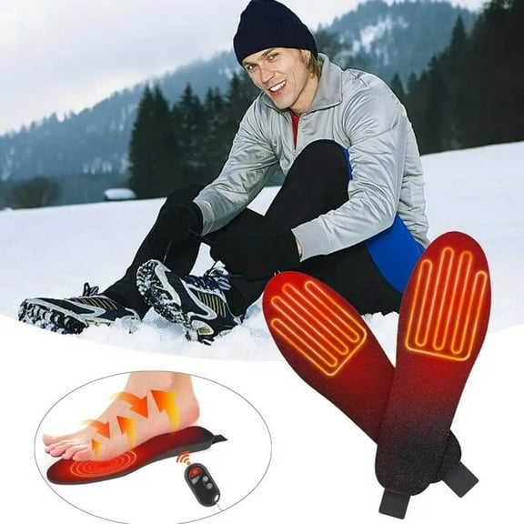 Rechargeable Heated Insoles for Outdoor Winter Sports Foot Warmers with Remote Control Adjustable Sizing and Long Lasting Heat Technology